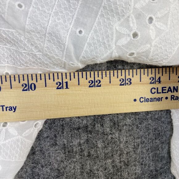 Calvin Klein Dress Women 14 White Eyelet Adjustable Waist Midi Cotton Tassels - Picture 11 of 14